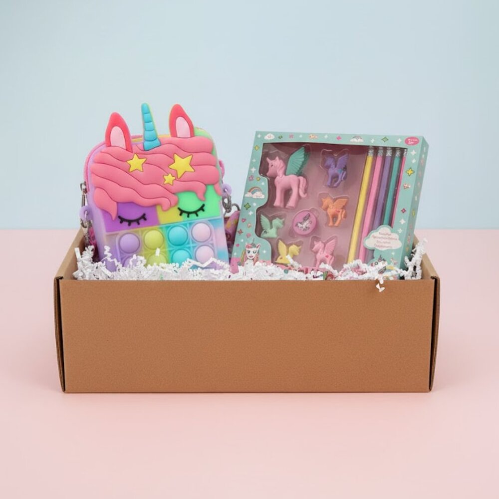 Unicorn Gift Set for Girls – Pop It Purse & Creative Activity Kit